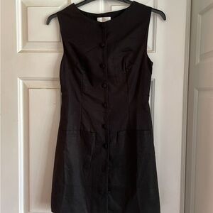 Chic Black Button-Down Mini Dress